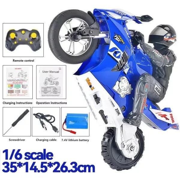 RC Motorcycle High Speed Motorbike Model 2.4G 1/6 Remote Control Car Radio Carousel 1