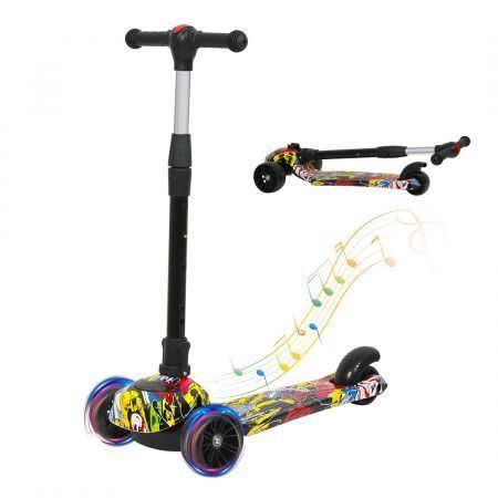 Bopeep Foldable Kids Scooter LED Music Blue Carousel 1