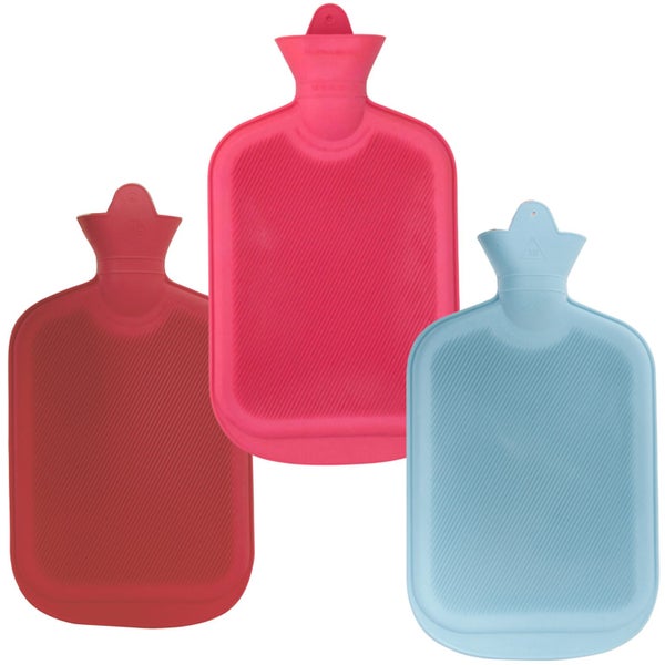 2L HOT WATER BOTTLE Winter Warm Natural Rubber Bag Carousel 1