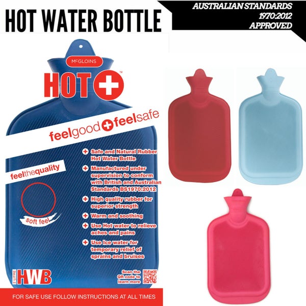 2L HOT WATER BOTTLE Winter Warm Natural Rubber Bag Carousel 2