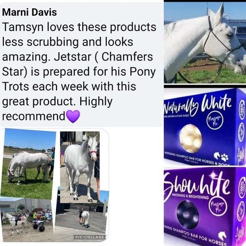 NATURALLY WHITE- Whitening Shampoo Massage Bar for Horses & Dogs Carousel 2