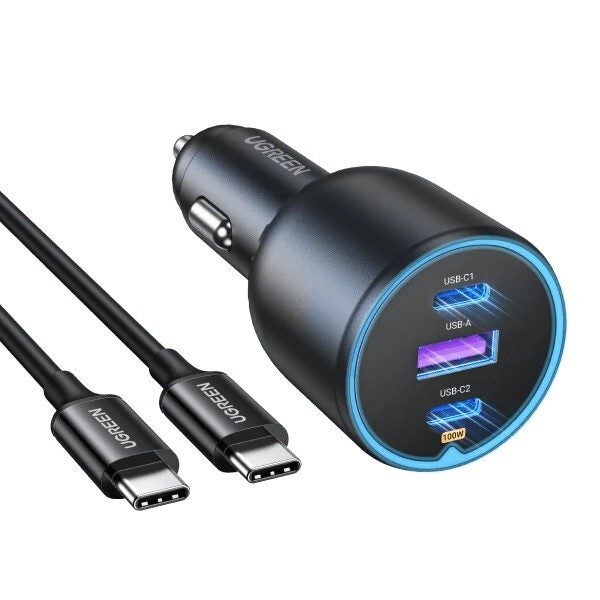 UGREEN 130W Cigarette Lighter Type-C CAR Charger inc 100W USB-C to USB-C Cable Carousel 1