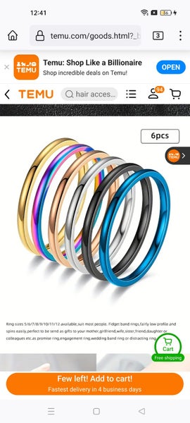 Set of 6 colourful metal stacker rings Carousel 1
