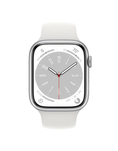 Apple Watch Series 8 45mm GPS Silver Aluminum Case White Sport Band A2771 (Br... Carousel 2
