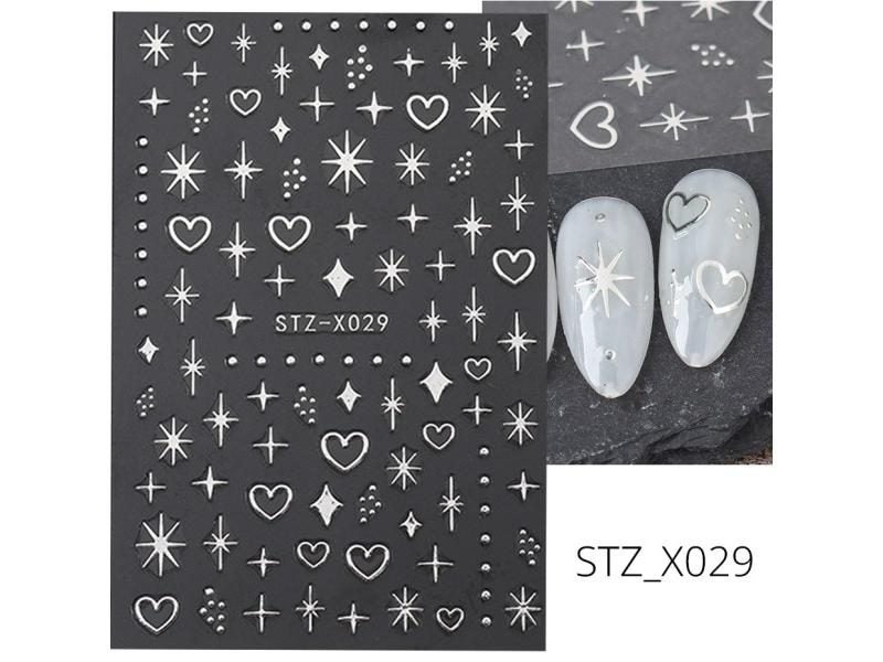 3D Fall Nail Stickers Gold Leaf Cotton Flowers Transfer Decals Nail Adhesive Carousel 1