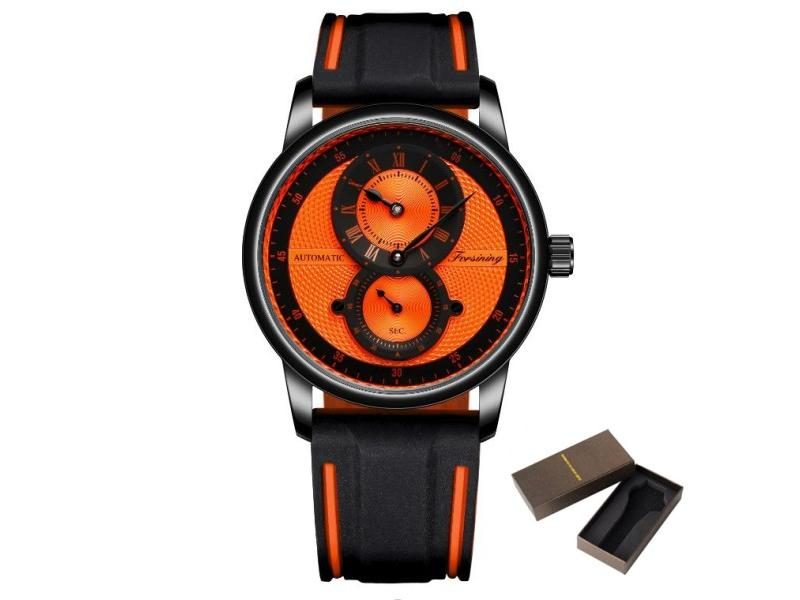 Forsining Skeleton Automatic Mechanical Watches Waterproof Men's Watch Famous Carousel 1