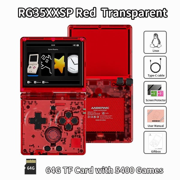 ANBERNIC RG35XXSP Retro Flip Handheld Console 3.5" IPS Screen ux H700 Video G... Carousel 1