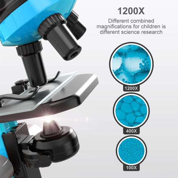 Microscope for Kids Beginners 100X 400x 2000X Magnification Kids Science Toys Carousel 2