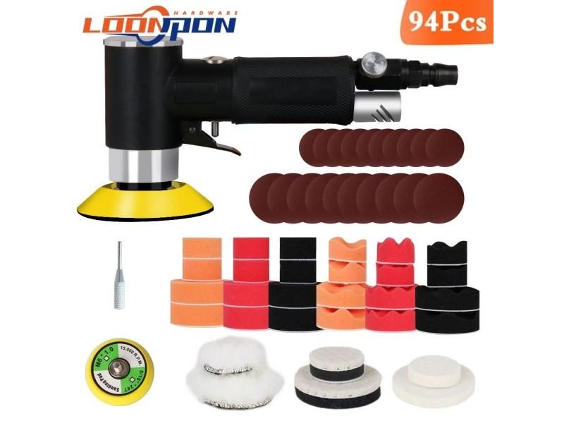 New Air Sander Mini Pneumatic 2"/3" Grinding Machine Set For Car Polishing High Carousel 1