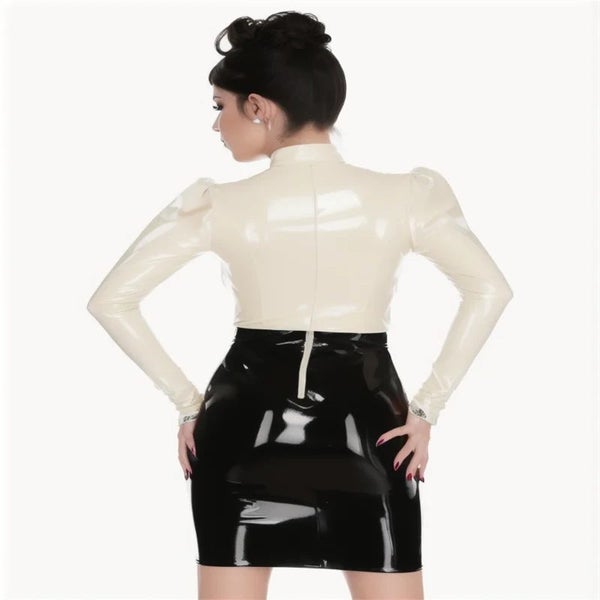 Womans Latex Dress For Clubwear And Fetish Skirt High Elasticity Transparent Dre Carousel 5