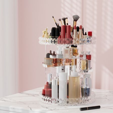 Embellir Makeup Case Acrylic Rotating Cosmetic Organizer Storage Display Holder Carousel 7