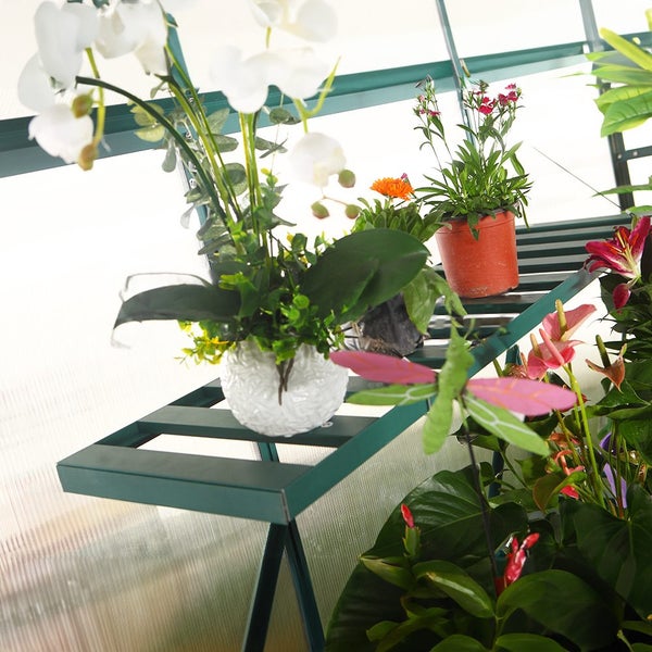 Aluminium Greenhouse Hanging Shelf 1200x300 Carousel 1