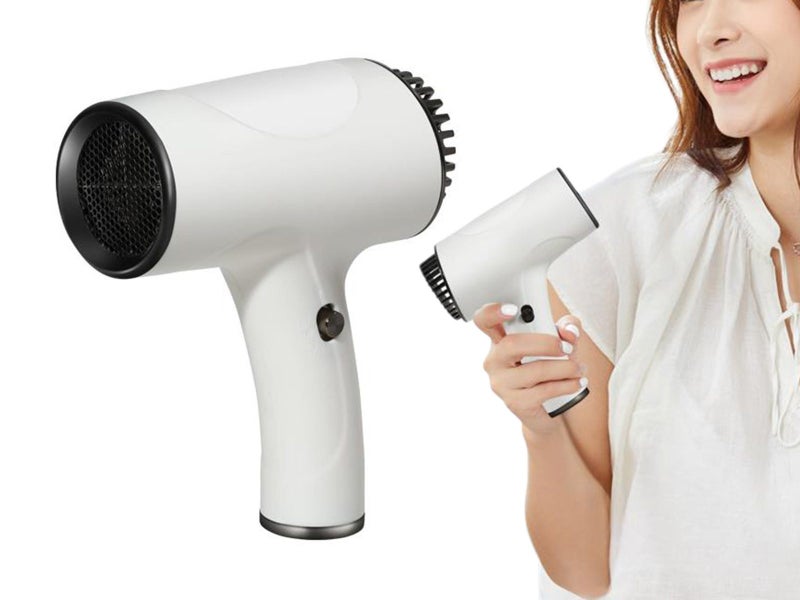 Portable Rechargeable USB Cordless Hair Dryer Versatile Hairdressing Tool White Carousel 1