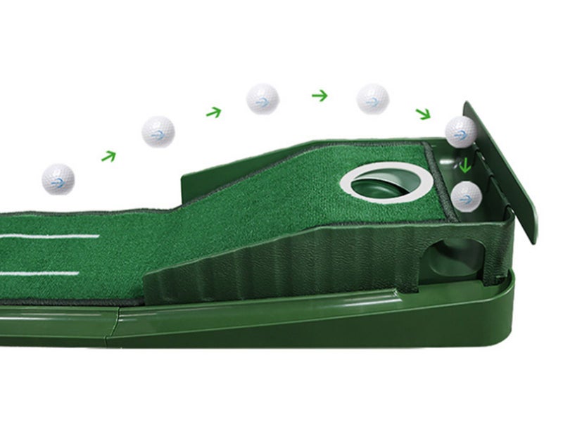 2.6m Auto-Return Golf Train Aid Practice Putting Mat Indoor Putter Trainer Mat Carousel 2