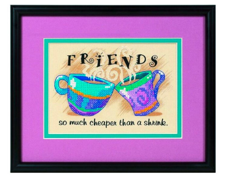 NEW Cross stitch friends are cheaper than a shrink Carousel 1