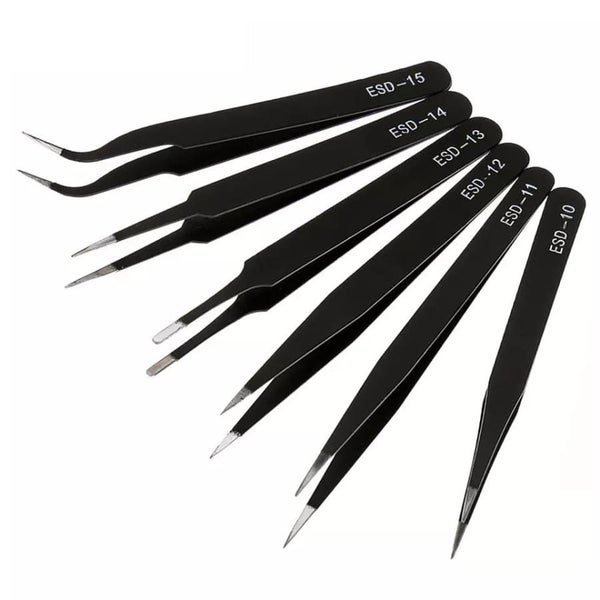 6 Piece Anti-Static Stainless Steel Tweezer Set Carousel 1