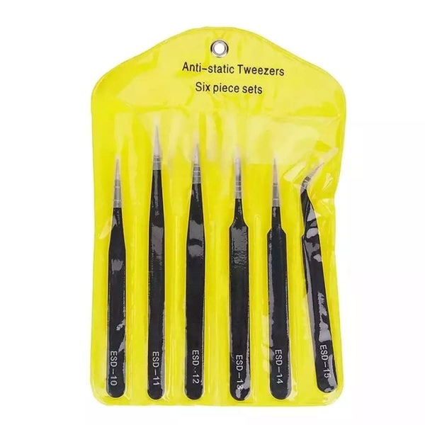 6 Piece Anti-Static Stainless Steel Tweezer Set Carousel 5