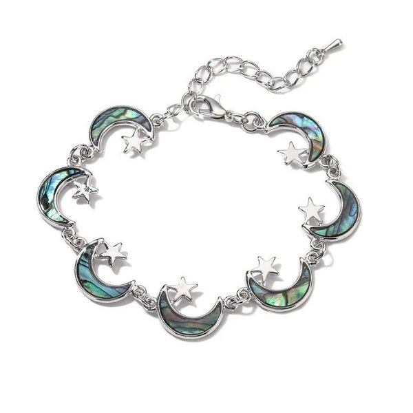 Tropicana Hoku Mahina Star & Moon Bracelet - Abalone, Paua, Shell, Green, Blu... Carousel 7