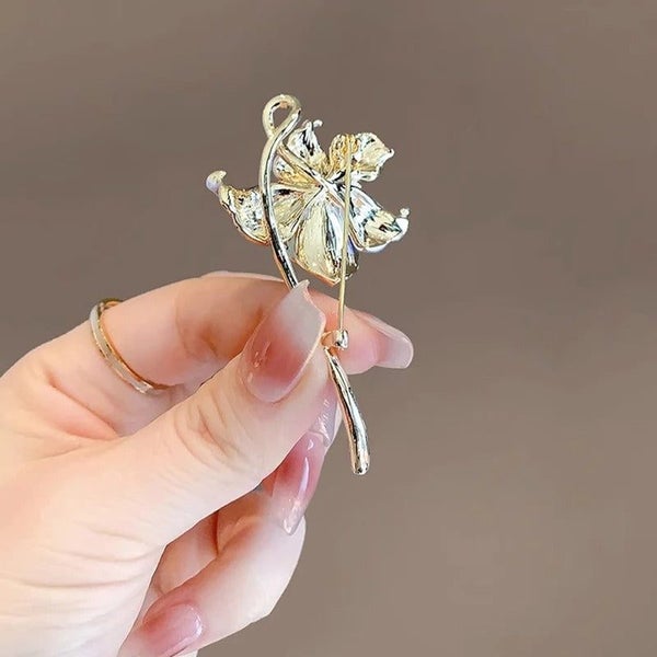 Gwendolyn Lotus Enamel Brooch - Pastel Pink, Purple, Soft Colours, Pastels, S... Carousel 11