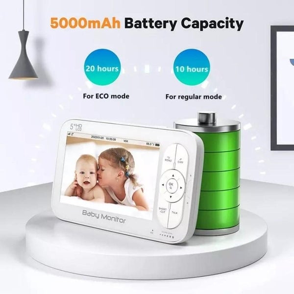 Built-In Video Babyphone 5 Inch Screen Digital Wireless Baby Monitor Camera Carousel 6