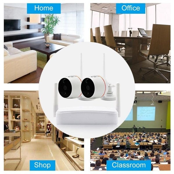 Indoor 4Ch Hd 1080P Security Wireless Ip Ir Camera Wifi Kit Support Night Vis... Carousel 2