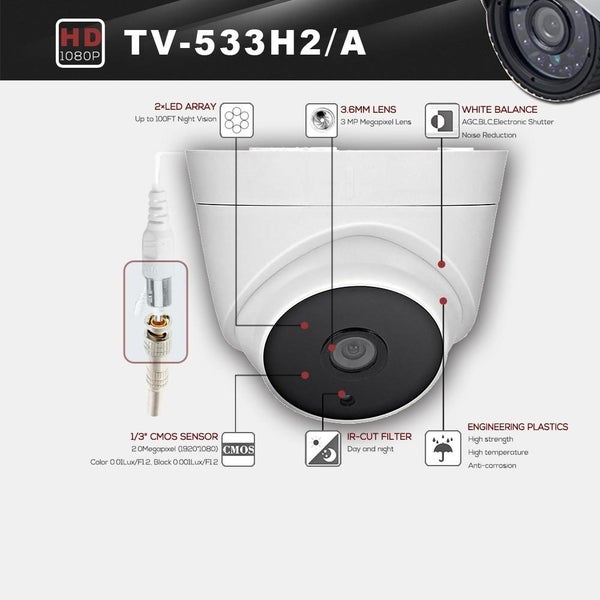 533A Waterproof 3.6Mm 3Mp Lens Ahd Camera With 2 Ir Led Arrays Support Night ... Carousel 14