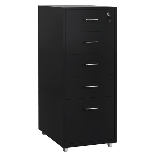 Gorilla Office - Mobile Metal 5 Drawer Cabinet - Graphite Black Carousel 2