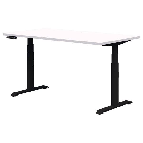 Rapid Premium Electric Desk, Snow Velvet/Black, 1800mm x 800mm Carousel 1