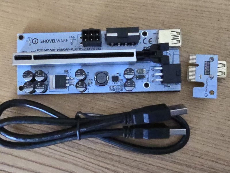 Riser Card VER009S-Plus PCI-E 1X to 16X Crypto Mining Adaptor Carousel 1