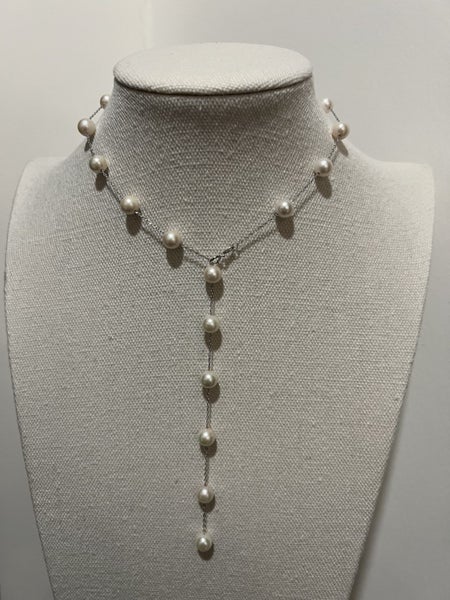 Akoya pearl station Necklace set with match Bracelet Carousel 2