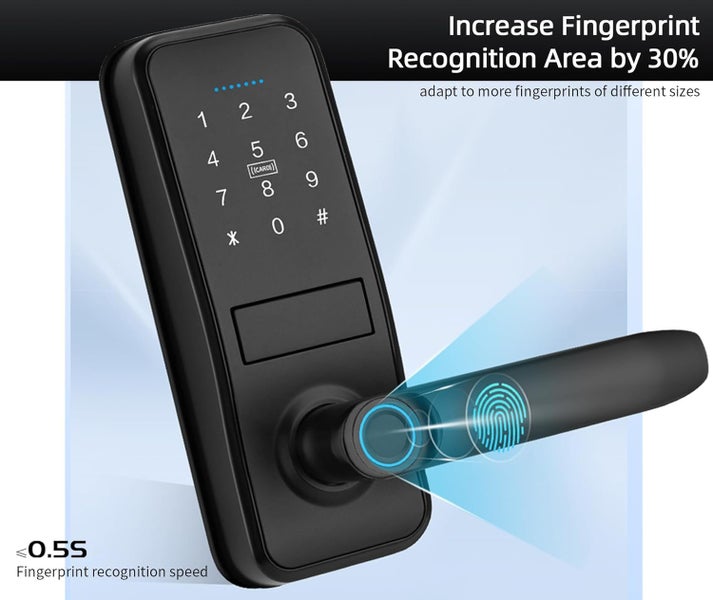 Pre-Order. 5-in-1 Smart door lock: APP, Fingerprint, Keypad, IC Card, Key Carousel 2