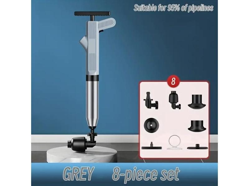 8Pcs 304 Stainless Steel Toilet Plunger High-pressure Power Dredging Tool Carousel 1