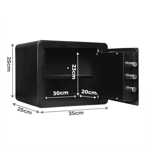13.8L Digital Security Safe Box Fingerprint Key Lock Cash Lock Home Office Carousel 10