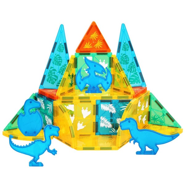 Bopeep Magnetic Tiles Blocks Dinosaur Toys Building Play for Kids STEM 100PCS Carousel 1