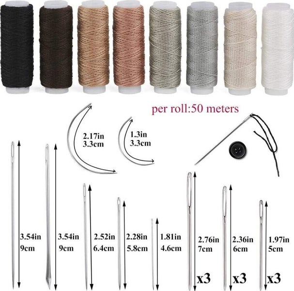 Sewing Kit Set Awl Leather Hand Stitcher Repair Set Heavy Duty Thread Needles Carousel 2