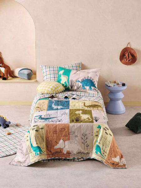 Linen House Kids Prehistoric Patchwork Coverlet Set - Double Carousel 1