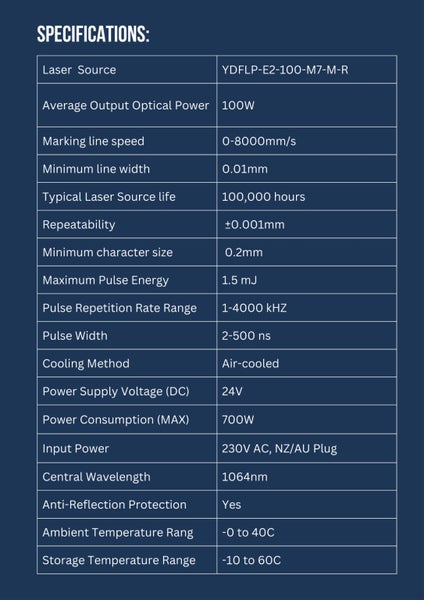 INFINITY LASER 100W JPT MOPA Fibre Laser Machine Carousel 10