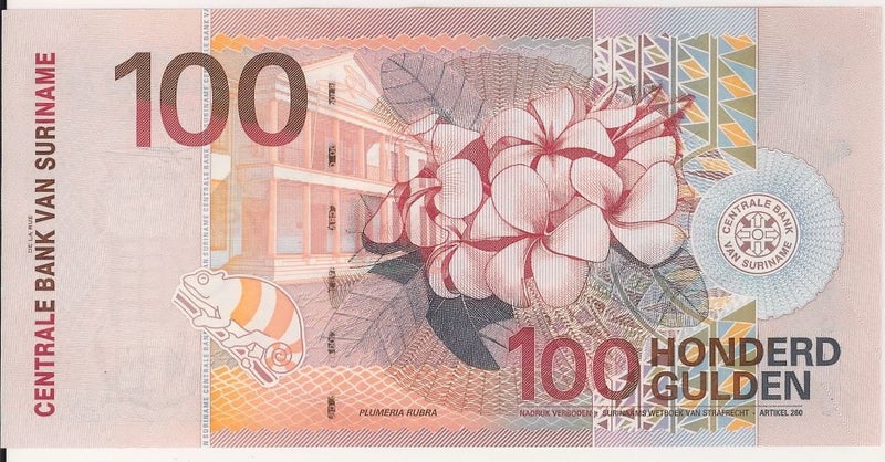 SURINAM attractive 2000 100 Gulden banknote UNC Carousel 2