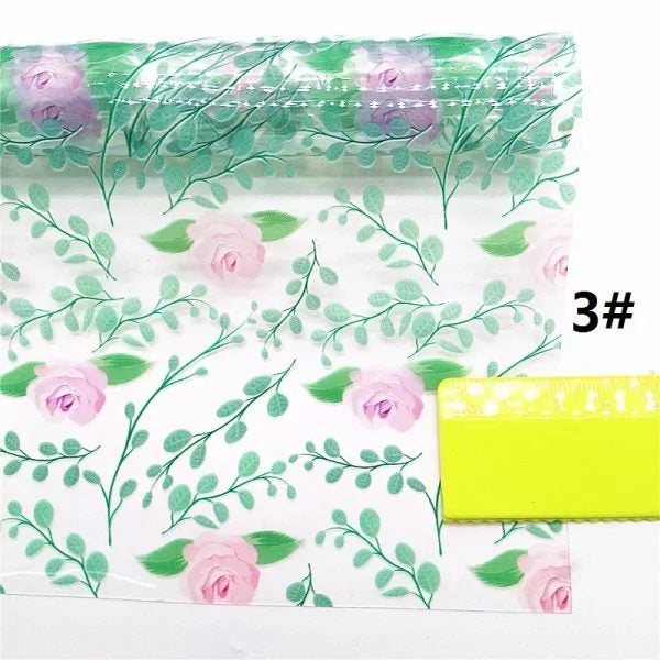 Rose Flowers Printed TPU Transparent Sheets For Bows Earrings DIY Carousel 1