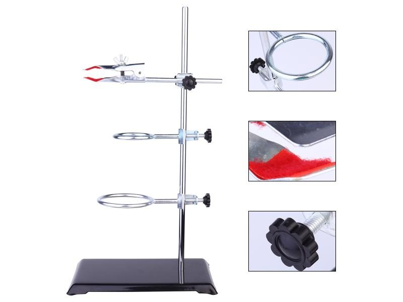 Stand Laboratory Lab Ring Metal Clamp Duty Chemistry Heavy Holder Clamps Tool Carousel 2