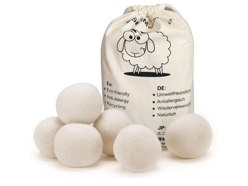 1/3/6PCS Wool Dryer Balls Fabric Virgin Reusable Softener Laundry 5cm Dry Kit Carousel 2