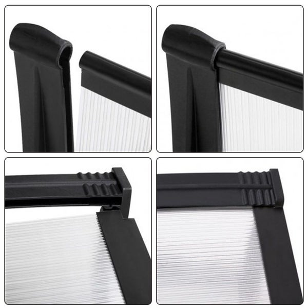 Door Canopy W450xD100cm DIY Window Door Awning Sun Shade with Clear Roof Panel Carousel 5