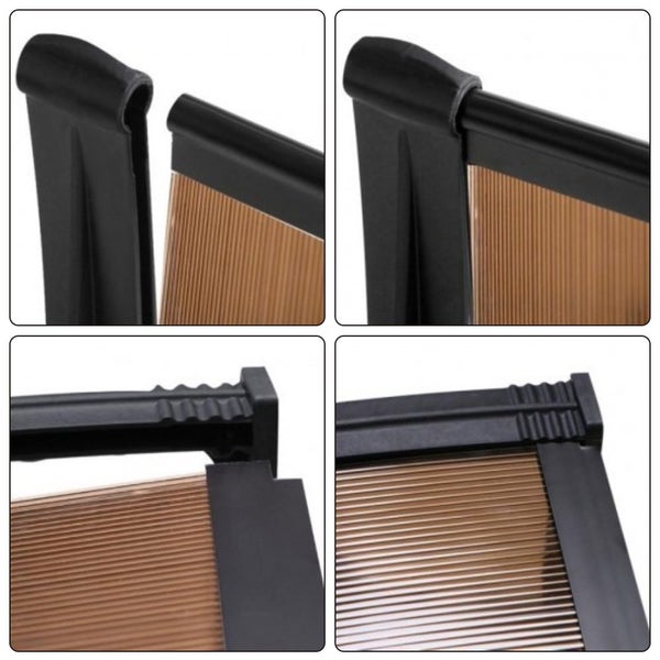 Door Canopy W200xD100cm DIY Window Door Awning Sun Shade with Tinted Roof Panel Carousel 5