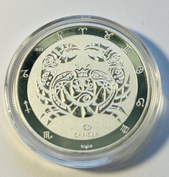 Tokelau 1 oz Silver $5 Zodiac Series: Cancer BU Carousel 1