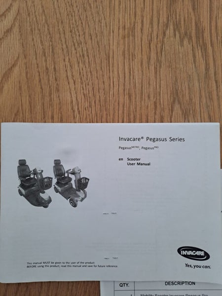 Invacare Pegasus pro mobility scooter only 636km62866853226369114