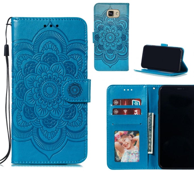 Galaxy A5 2016 case leather wallet case embossed pattern Carousel 1