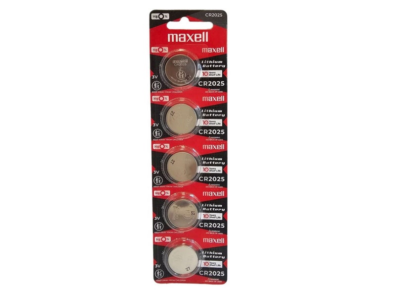 Maxell CR2025 3V lithium - 5 batteries (B5 x 1) Carousel 1