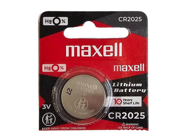 Maxell CR2025 3V lithium - 5 batteries (B5 x 1) Carousel 2