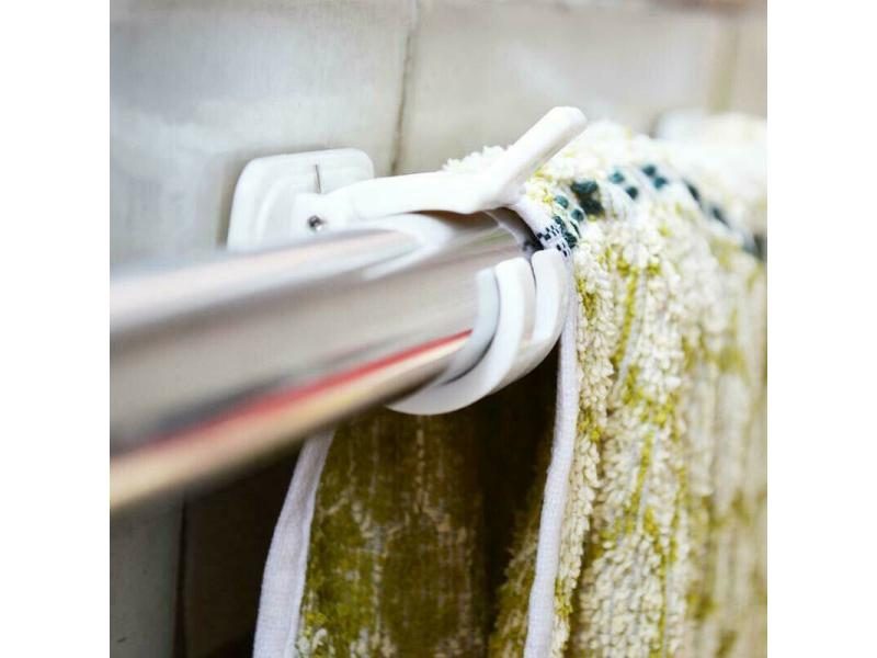 2pcs Curtain Rod Hooks Self-Adhesive Bathroom Accessories Carousel 1