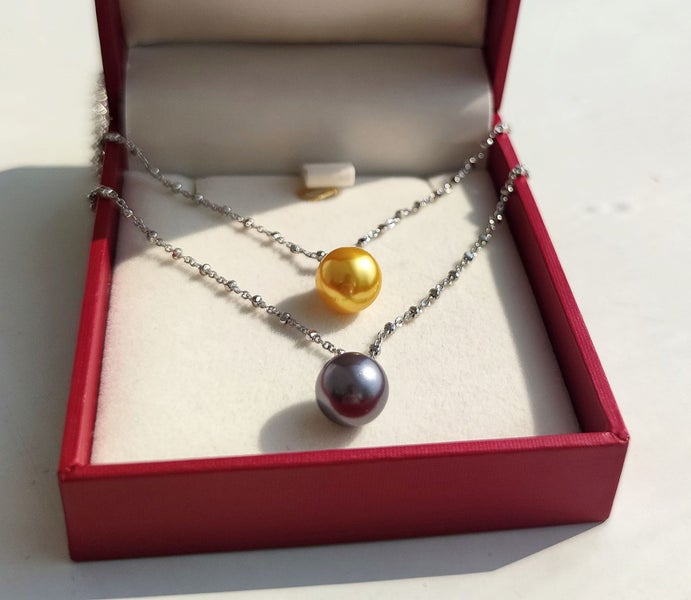 (2X Pearl Pendants) Everyday Pendant Necklaces NPGS9JNH-3 Carousel 1